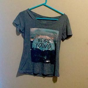 We are young word printed tee